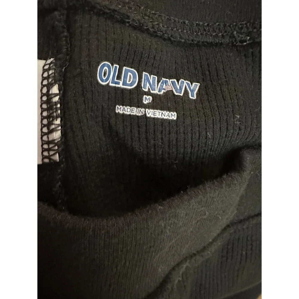 Old Navy Thermal Pants Mens Medium Black Waffle Knit‎ Button Fly Base Layer